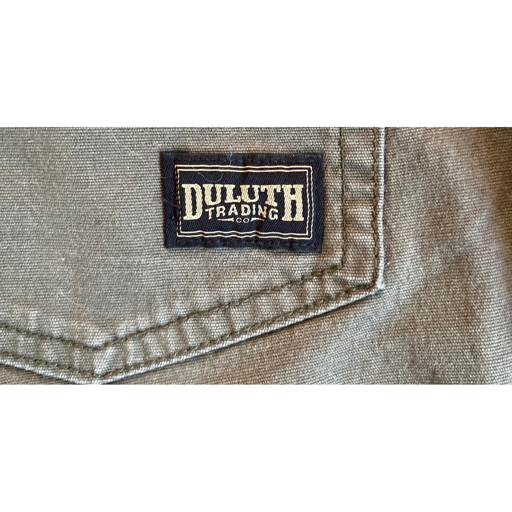 Duluth Trading Co Flex Fire Hose Relaxed Fit Pants Mens 36x34 Olive Green Work - Picture 12 of 13